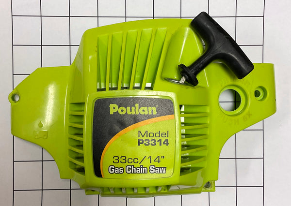 Fan Housing with Starter Assembly (Damaged Center, See Picture) - Poulan P3314 Chainsaw - 579372001 - *Used - Fair or Better*