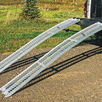 Yutrax TX105 Silver 226cm (89") Aluminum Arch Ramps - Pair, 680.4kg (1500lb) Capacity